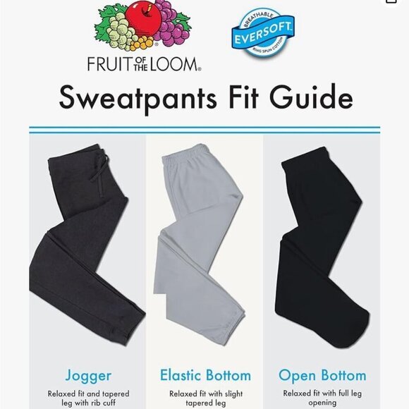 Fruit of the Loom Mens Eversoft Fleece Sweatpants Red 2XL - Picture 5 of 8